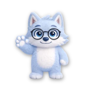 Mascotte Mikso qui salue