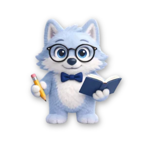 Mascotte Mikso prenant des notes